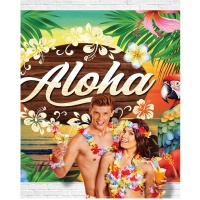 Fondo para photocall de Tropical Aloha de 2,20 x 1,50 m