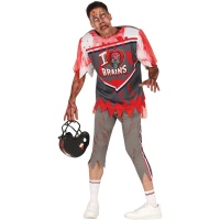 Disfraz de jugador de rugby zombie para hombre