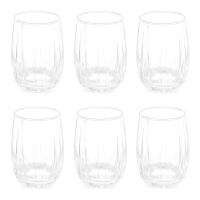 Vaso de 380 ml transparente rayas - 6 unidades