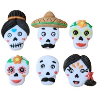 Figuras de azúcar de Catrina de 3,7 cm - 30 unidades