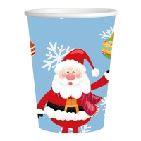 Vasos de cartón de Santa Claus de 200 ml - 8 unidades