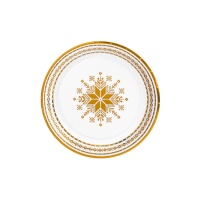 Platos de navidad de bordado dorado de 18 cm - 8 unidades