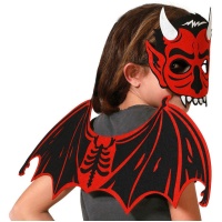 Conjunto de demonio con alas y máscara infantil - 2 piezas