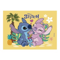 Oblea comestible de Stitch y Angel de 21 x 14,8 cm