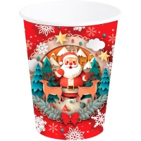 Vasos de Papá Noel de 240 ml - 6 unidades