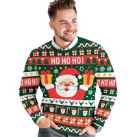 Jersy de Navidad de Papá Noel Ho Ho Ho para hombre