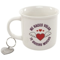 Taza de 330 ml con llavero amor