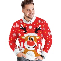 Jersy de Navidad de reno para hombre