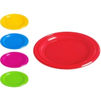 Platos de 17 cm de plástico de colores - 12 unidades