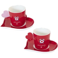 Taza de 100 ml de café con asa de corazón - 2 unidades