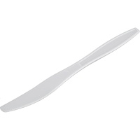 Cuchillos de 19,6 cm de plástico blanco - 100 unidades