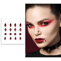 Joyas faciales piercing rojas - 16 unidades