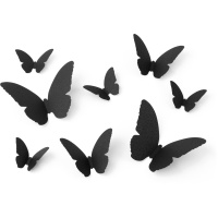 Decoración de mariposas negras con puntos de pegamento - 30 unidades