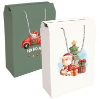 Caja regalo de 35 x 24 x 11 cm Navidad cute con asas - 1 unidad