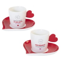 Taza de 100 ml de café amor puzzle - 2 unidades