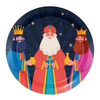 Platos de Reyes Magos con estrellas de 23 cm - 8 unidades