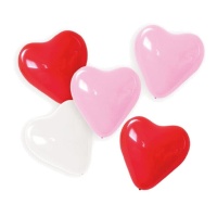 Globos de látex de Corazones de Amor de 30 cm - 5 unidades