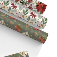 Papel de regalo de Navidad clásica de 2,00 x 0,70 m - 1 unidad