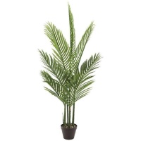 Planta artificial de palmera de hojas largas con macetero negro de 1,20 m