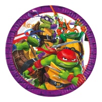 Platos de Tortugas Ninja lila de 23 cm - 8 unidades