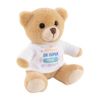 Peluche de oso Te deseamos un súper feliz aniversario de 13 cm