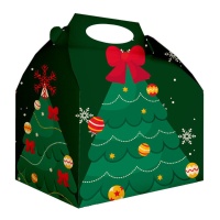 Caja de árbol de Navidad para dulces de 20 x 16 x 11 cm - 12 unidades