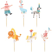 Picks para cupcakes de Circus - 6 unidades