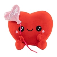 Peluche de corazón con globo de 23 cm