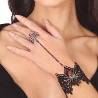 Pulsera bordada con anillo de araña