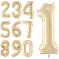 Globo de número beige de 72 cm - Partydeco