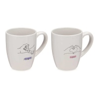 Taza de 350 ml gestos mano surtida - 1 unidad