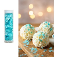 Sprinkles de copos de nieve azules de 1 gr