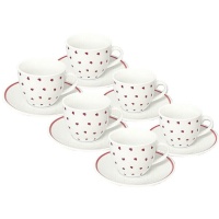 Taza de 90 ml de café con corazones - 6 unidades