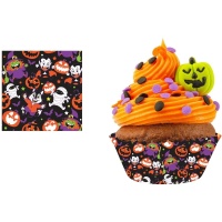 Cápsulas para cupcakes de Happy Halloween - 50 unidades