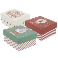 Caja de Feliz Navidad de 12 x 10 x 6 cm surtida - 1 unidad