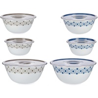 Set de 3 bol con tapa azul o beige - 3 unidades