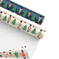 Papel de regalo de cascanueces de Navidad de 5 x 0,7 m - 1 unidad