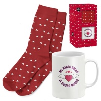 Set regalo de taza y calcetines de San Valentín