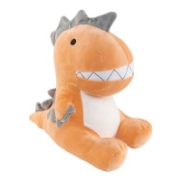 Peluche de dinosauiro naranja de 33 x 29 cm