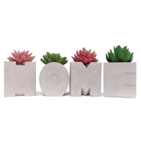 Plantas artificiales de cactus con macetero Home de 32,3 x 8 x 14 cm - 4 unidades