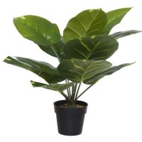 Planta artificial tropical con macetero negro de 38 x 38 cm