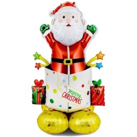 Globo de Papá Noel de regalo de Navidad con base de 1,18 m