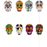 Picks para cupcakes de Calaveras Catrinas surtidos - Dekora - 16 unidades