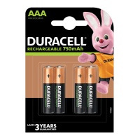 Pilas de Níquel Recargables Tipo AAA - Duracell - 4 unidades