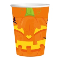 Vasos de calabaza sonriente de 200 ml - 8 unidades