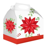 Caja de Flor de Pascua de Navidad para dulces 20 x 16 x 11 cm - 12 unidades