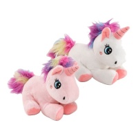 Peluche de Unicornio con pelo de 16 cm - 1 unidad