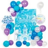 Kit de globos y cartel de Princesa de Hielo - 43 unidades