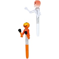 Bolígrafo de figura de Halloween boxeadora con luz de 18 cm - 1 unidad