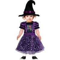 Disfraz de bruja lila 1st Halloween para bebé